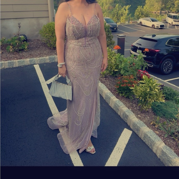 Women’s beaded evening gown light purple size 18 - Picture 3 of 9